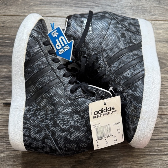 Adidas Black and White Patterned High-Tops - Picture 3 of 5